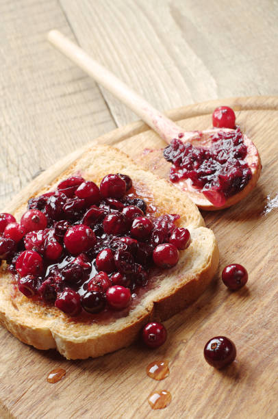 istock One toast with cranberry jam 639912722