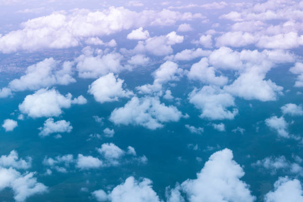 istock Cityscape top view from airplane window - Image concept 639912908
