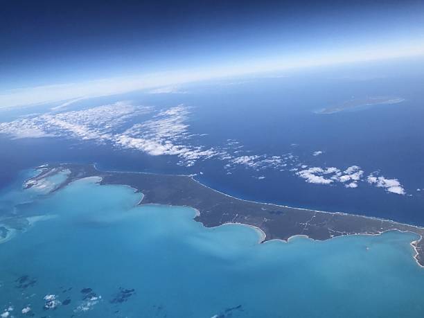 istock Aerial view on Atlantic Ocean with Carribean islands 639914024