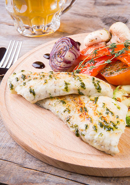 istock Chicken breast with grilled vegetables 639915156