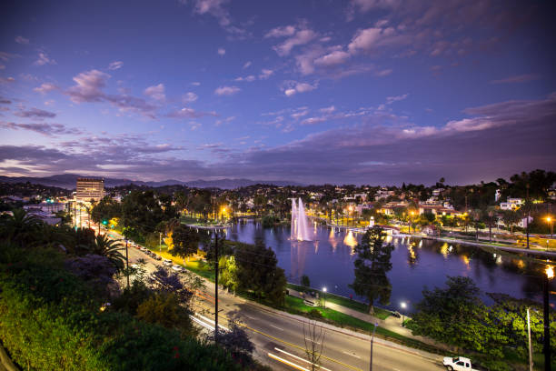 istock Echo Park Late Illuminated at Twilight 639916924
