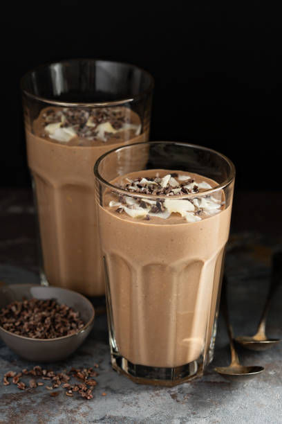 istock Chocolate banana smoothie with cocoa nibs 639917480