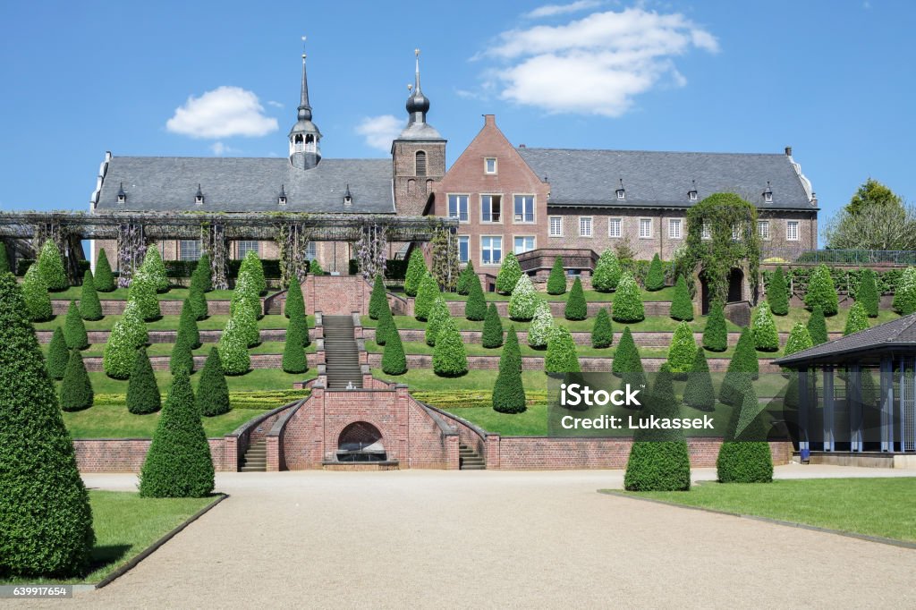 Cloister Kamp SAMSUNG CAMERA PICTURESThe historic buildings of the monastery Kamp in Germany Aerial View Stock Photo