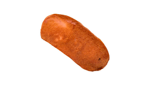 istock Half of the fried sausage isolated on white 639919718