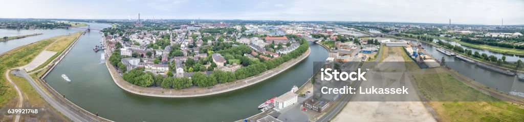 Duisburg Ruhrort Aerial view of Duisburg Ruhrort, Germany Ruhrort Stock Photo