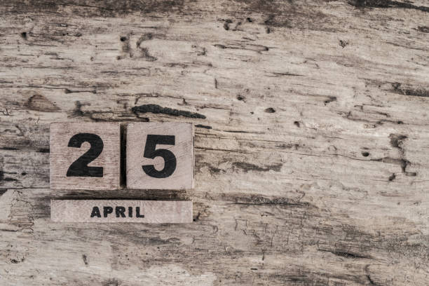 istock Cube calendar for april on wooden background 639923358