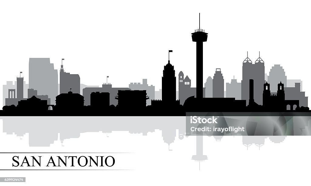 San Antonio city skyline silhouette background San Antonio city skyline silhouette background, vector illustration San Antonio - Texas stock vector