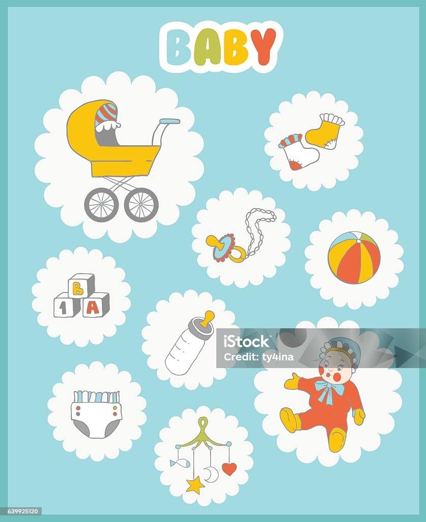 Set Di Icone Per Bambini Cose Carine Su Sfondo Chiaro - Immagini vettoriali  stock e altre immagini di Abbigliamento - iStock