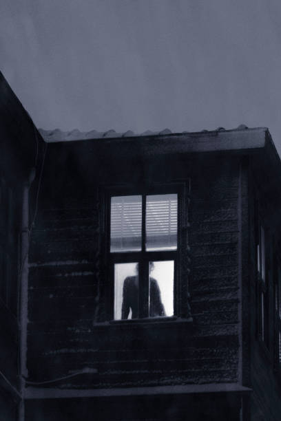 Creepy Human Figure Behind Window