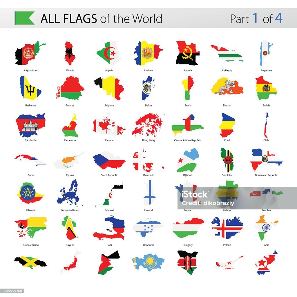 All Country Vector All World Country Contour Vector Flags Collection Stock Illustration ...