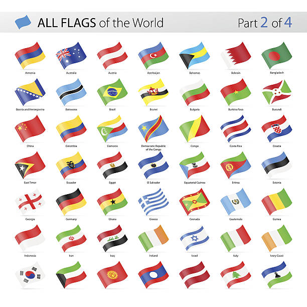 모든 세계 흔들기 벡터 플래그 - 컬렉션 - austria flag europe national flag stock illustrations