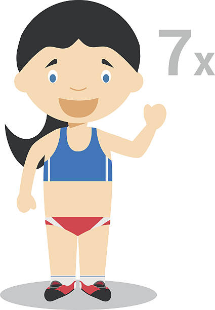 Sports cartoon vector illustrations: Heptathlon Sports cartoon vector illustrations: Heptathlon heptathlon stock illustrations