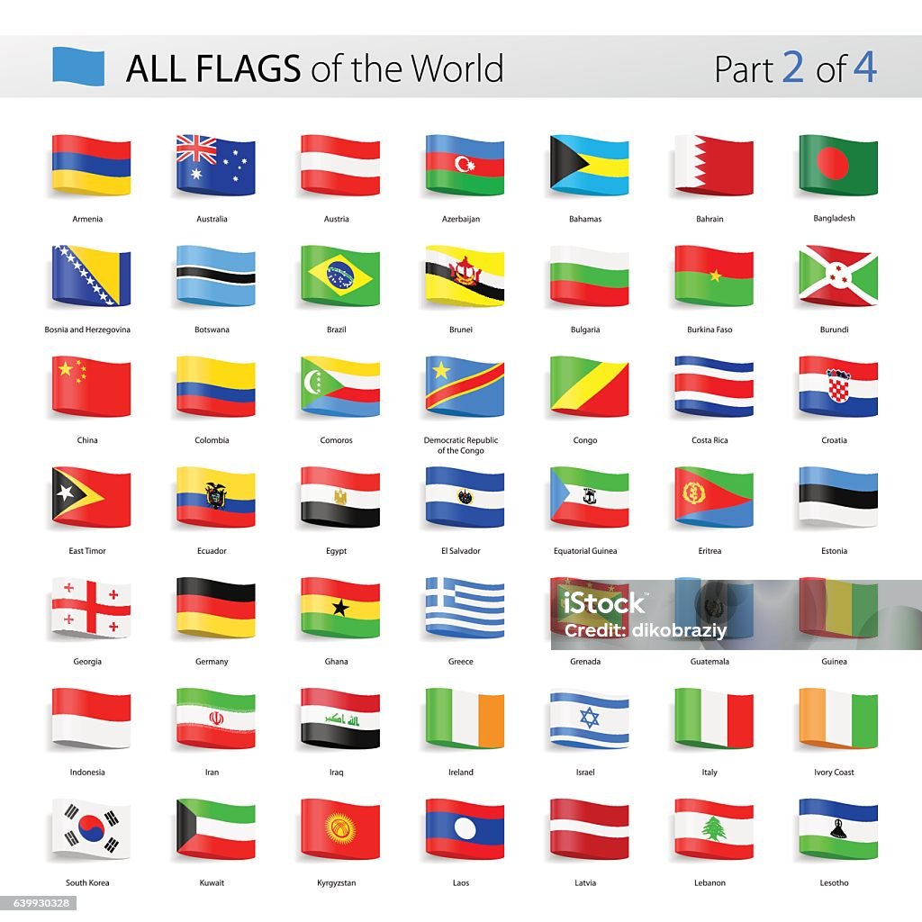All World Tag Vector Flags - Collection Vector Collection of All World Vector Flags Flag stock vector