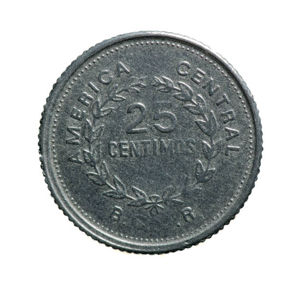 istock metal coin twenty-five centimes Costa Rica isolated on white ba 639932154