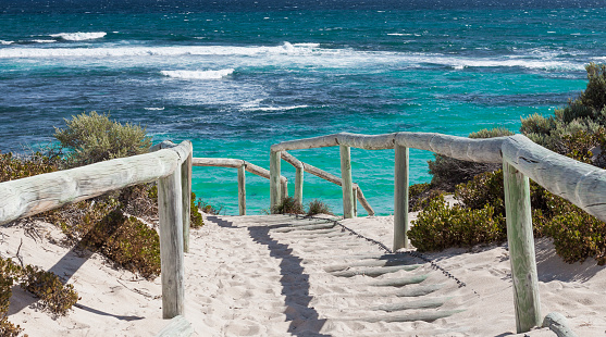 Scenic view over one of the beaches of Rottnest island, Australia.
