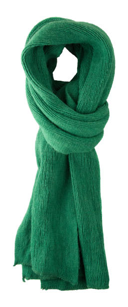 istock Scarf isolated on white background.Scarf  top view .green scar 639933606