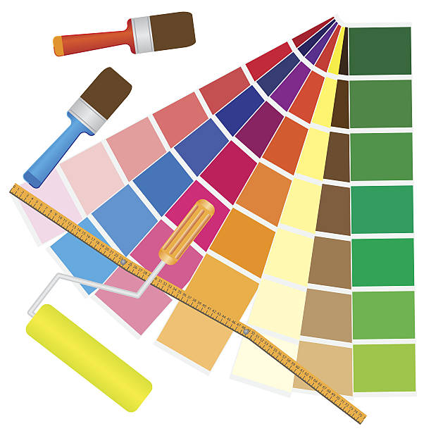 ilustrações, clipart, desenhos animados e ícones de gerenciamento de cores. - color swatch home improvement choice colors