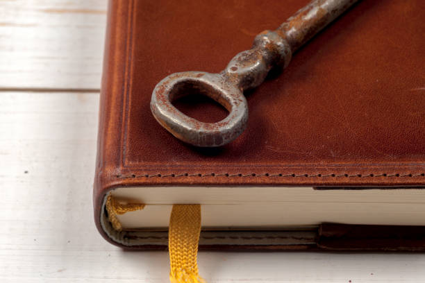 istock old keys on book, antique wood background 639935900