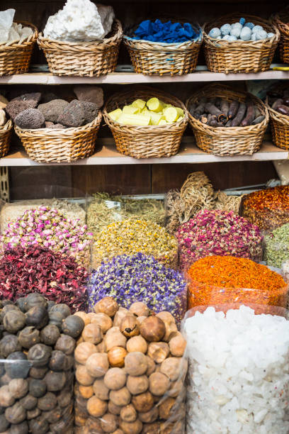 istock Dried herbs, flowers and arabic spices in the souk 639938696