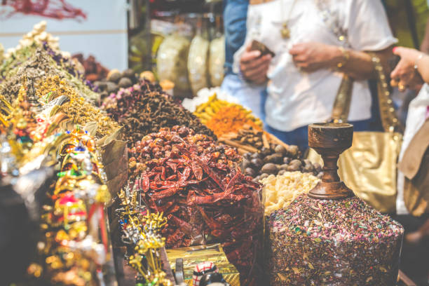 istock Dried herbs, flowers and arabic spices in the souk 639939406
