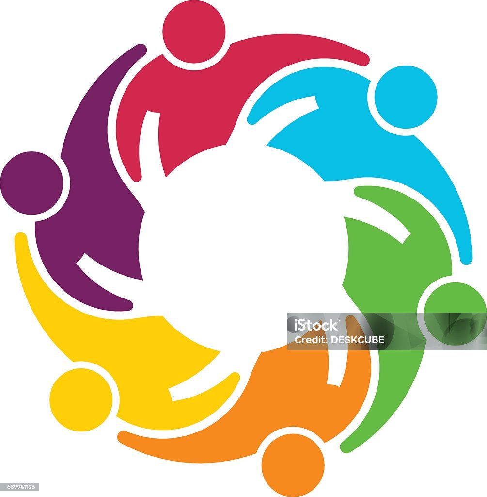 People Group Collaboration. Vector graphic design illustration Circle stock vector