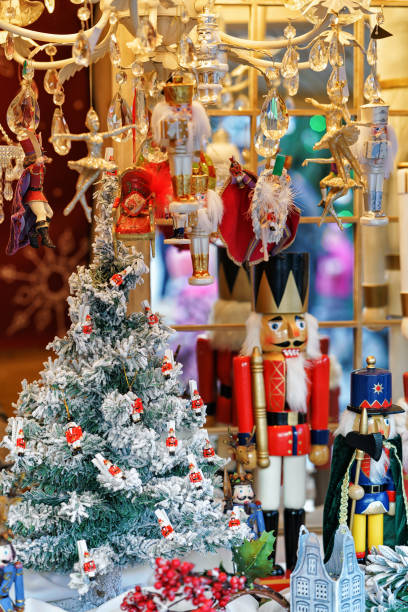 istock Nutcrackers and Xmas tree decorations at Vilnius Christmas Market 639942384