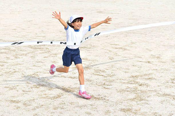 istock Japanese girl with goal tape 639944976