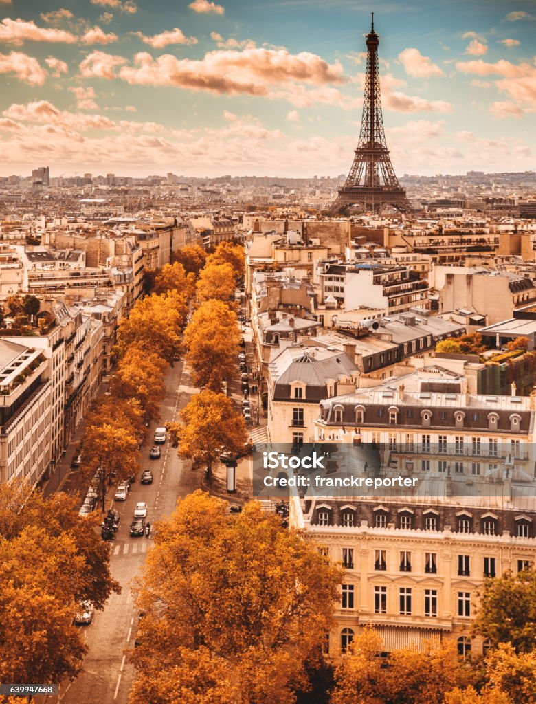 Tour eiffel tower aerial view Paris - France Stock Photo