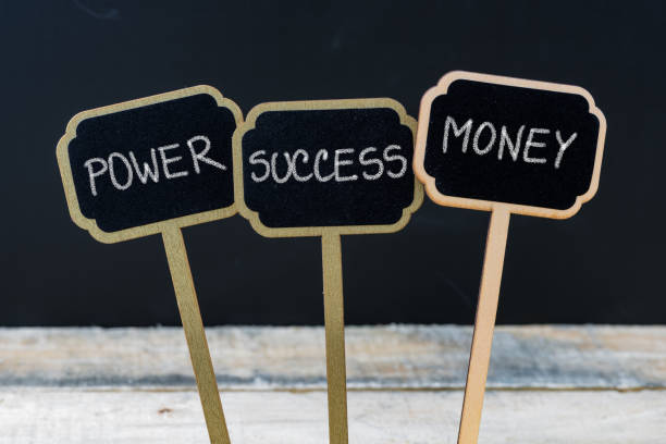 istock Motivational message POWER SUCCESS MONEY written with chalk 639950282