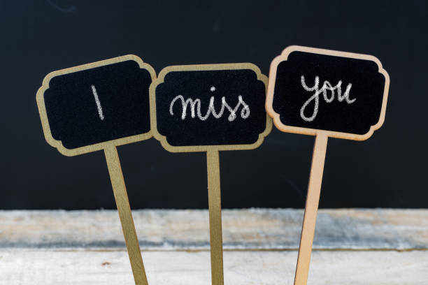istock Motivational message I MISS YOU written with chalk 639950478