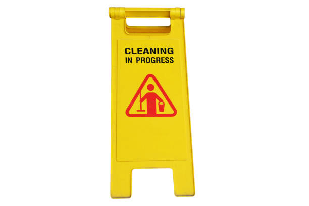 istock Cleaning in process and caution wet floor symbol 639952126