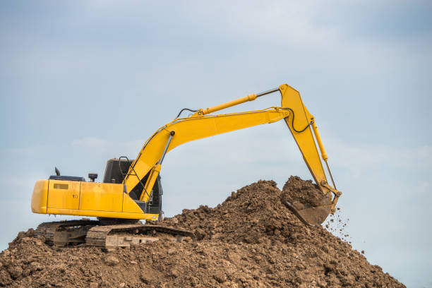 istock Industrial truck loader excavator working 639952428