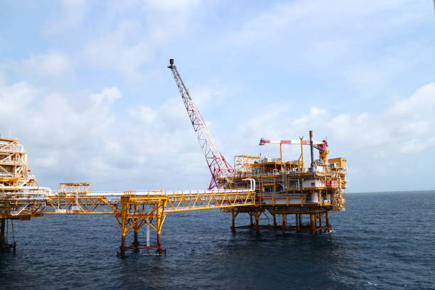 istock Offshore construction platform for production oil and gas industry 639955062