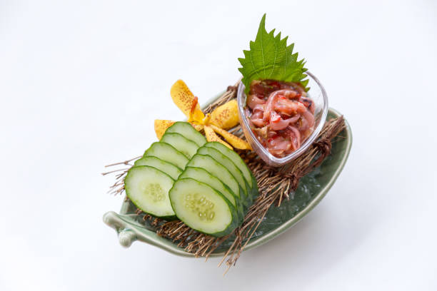istock Ika No Shiokara Served with Sliced Cucumber. 639955620