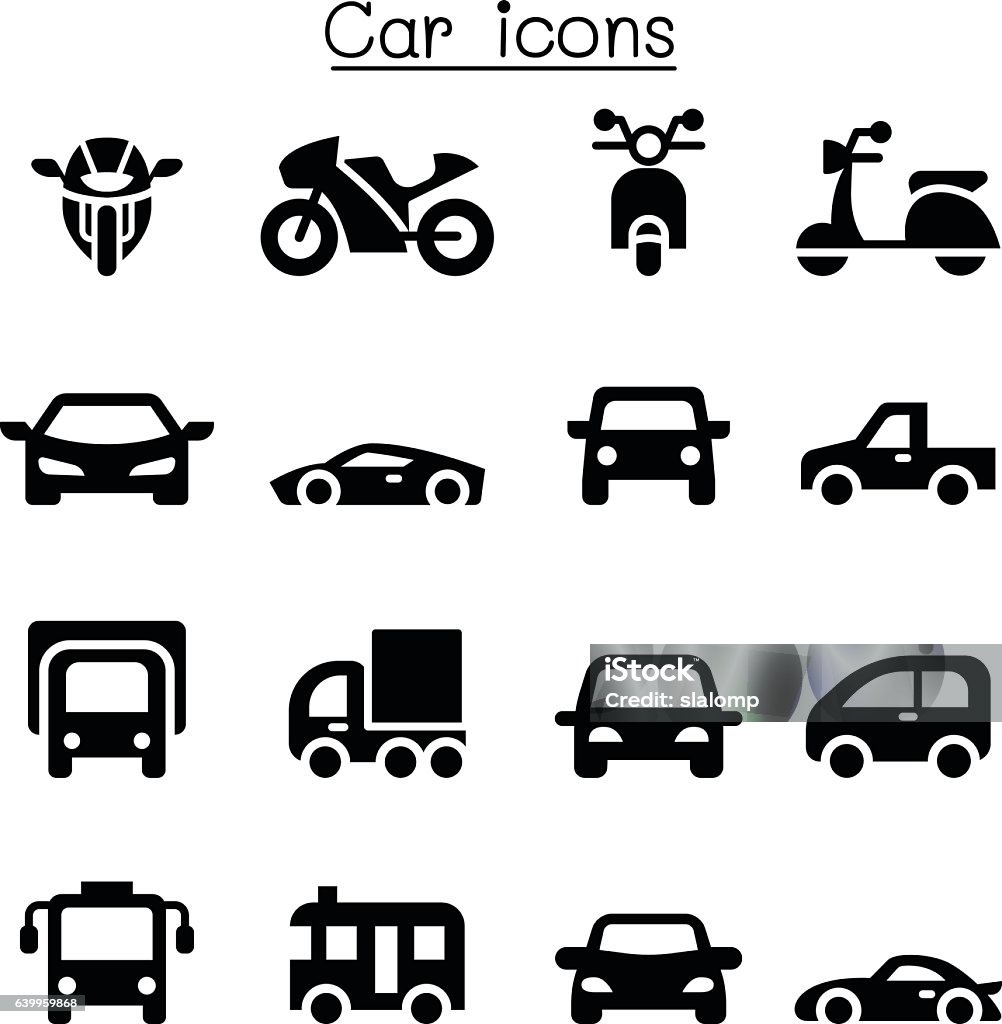 Vetores de Ícone Liso Do Carro e mais imagens de Carro - Carro, Ícone de Computador, Transporte - Assunto - iStock