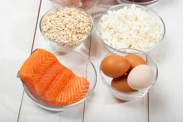 istock Proteins, fish, cheese, eggs, meat and chicken 639962666