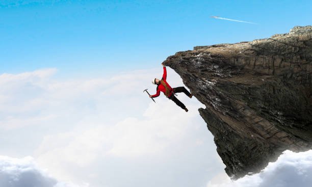 istock Extreme climbing is his adrenaline . Mixed media 639966862