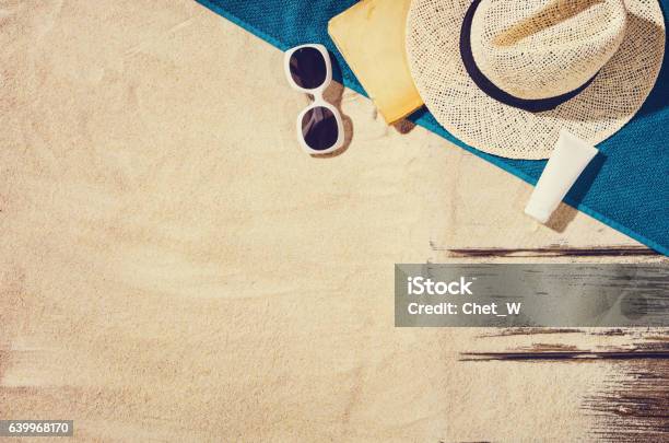 Top View Of Sandy Beach Background With Copy Space Stock Photo - Download Image Now