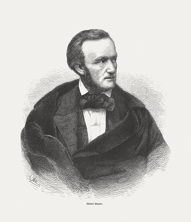 Richard Wagner (German composer, 1813 - 1883). Wood engraving, published in 1865.