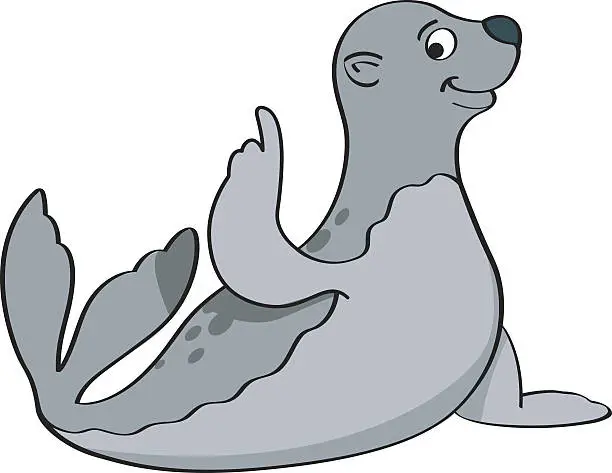 Vector illustration of Cute illustration of seal lion