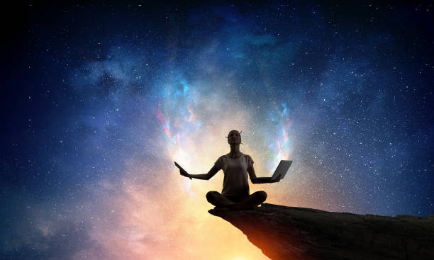 istock Yoga as physical and spiritual therapy . Mixed media 639972770