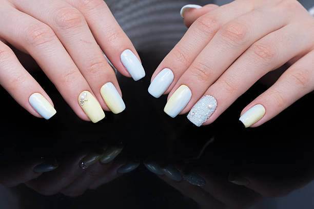 istock Perfect manicure and natural nails. Attractive modern nail art design. 639973132