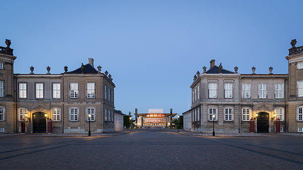 castello di amalienborg e opera house a copenhagen - copenhagen opera denmark opera house foto e immagini stock