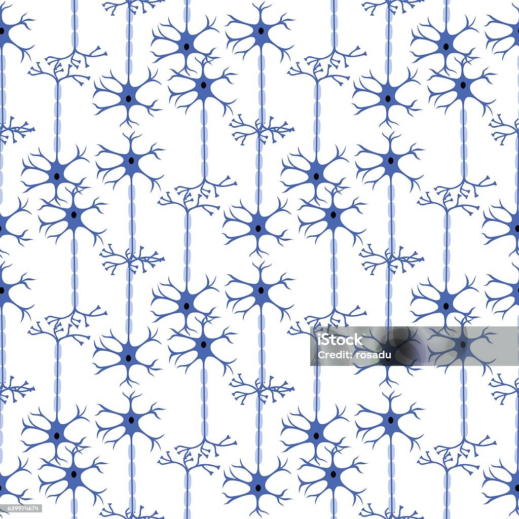 Seamless Pattern With Neurons 3 Stock Illustration - Download Image Now ...