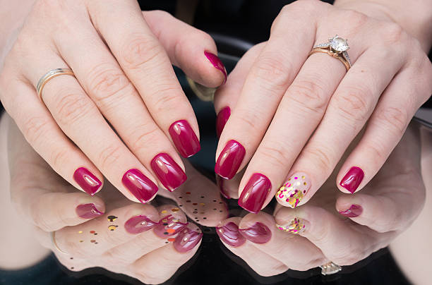 istock Perfect manicure and natural nails. Attractive modern nail art design. 639975206