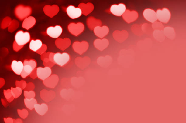 istock Red and white hearts bokeh as background with copy space 639979662