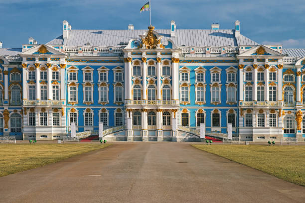 palazzo di caterina a pushkin, tsarskoye selo, russia - palazzo di caterina foto e immagini stock