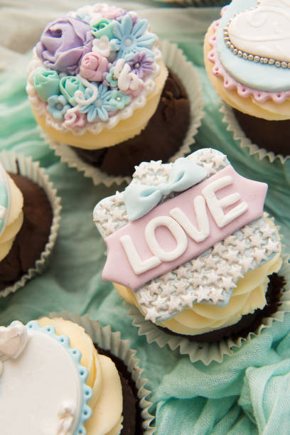 istock Love cupcakes for Valentine's day or birthday. Pastel colors 639980514