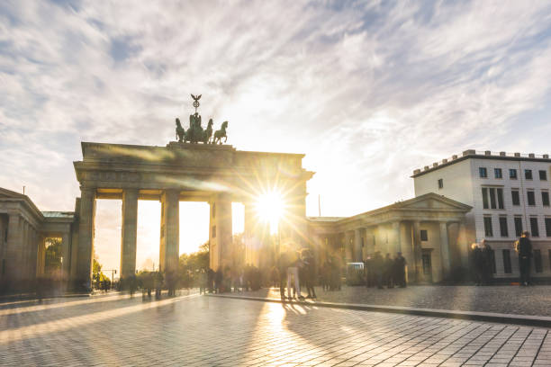 istock Berlin Brandenburg gate at sunset, long exposure 639981178