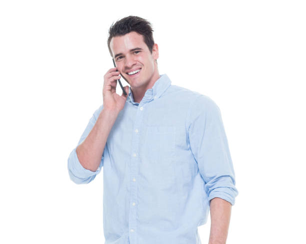 istock Smiling man on phone 639982334